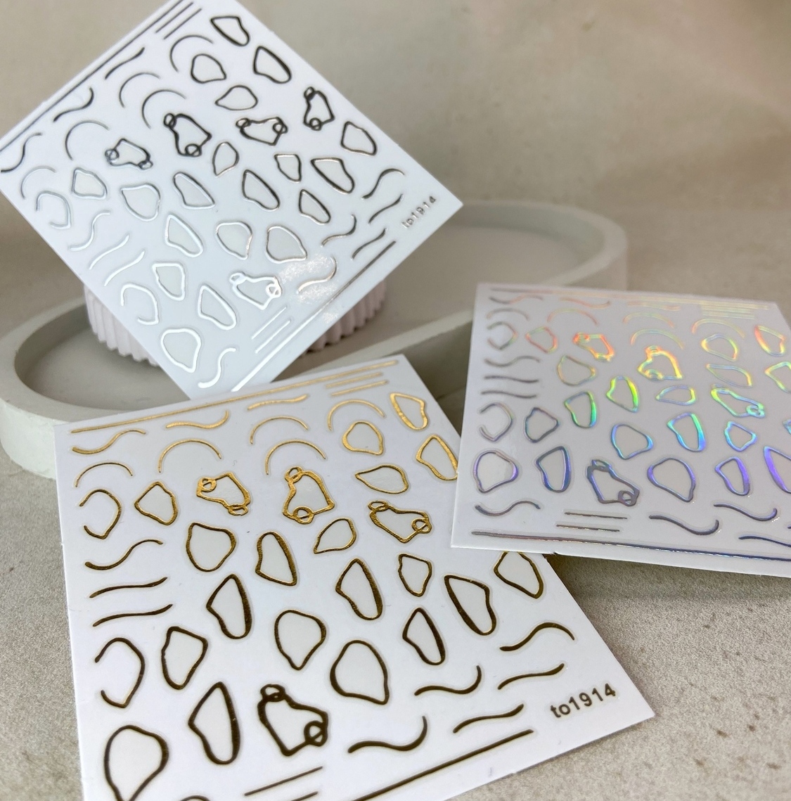 МЕТАЛЛИЗИРОВАННЫЕ 3D НАКЛЕЙКИ "АБСТРАКЦИЯ"