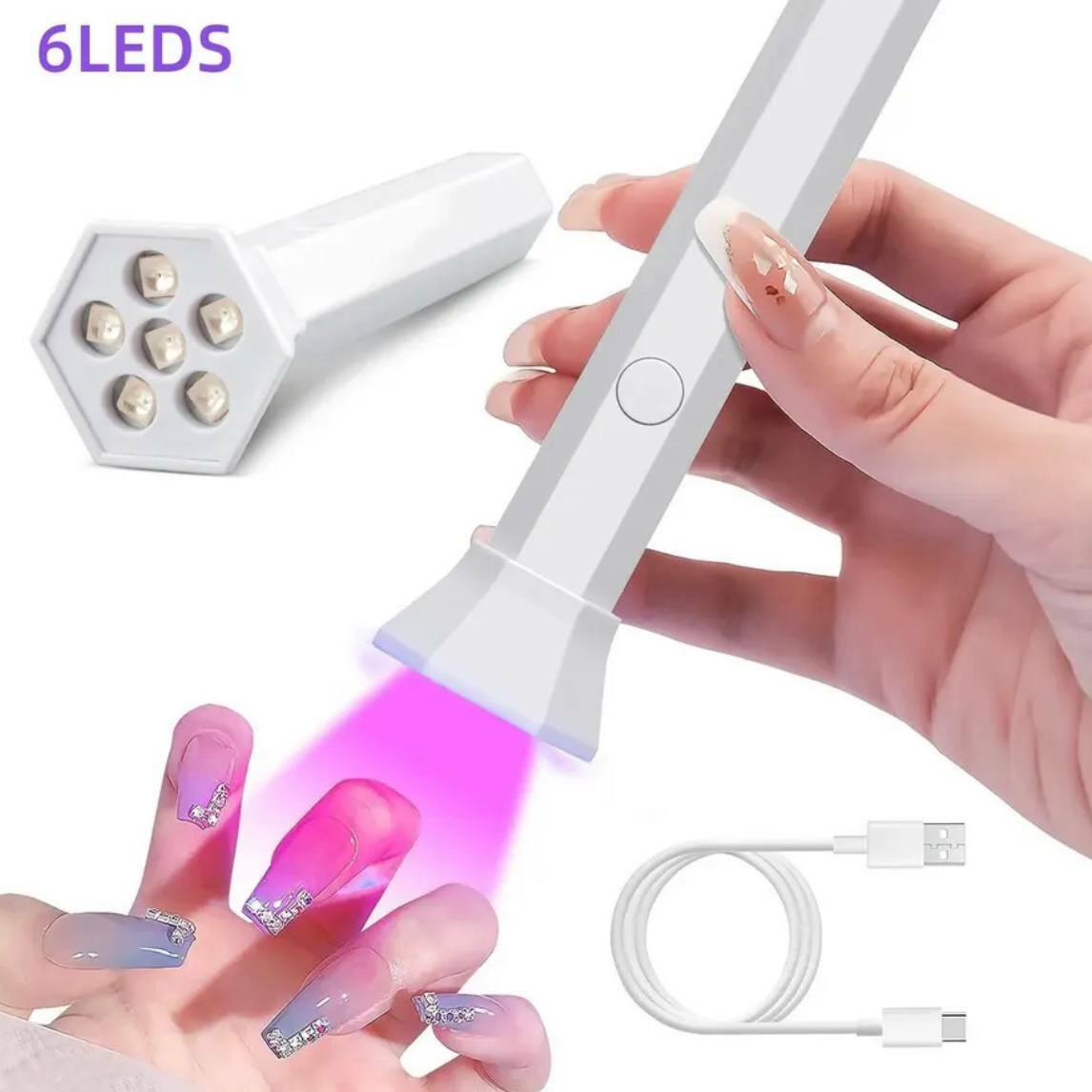 Фонарик USB розовый свет, таймер 45/60сек